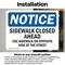 Signmission Sidewalk Closed Ahead Use Sidewalk On Opposite OSHA Notice Sign, Vinyl Decal, 10in W x 7in L, 2PK OS-2PACK-NS-D-710-L-18322 - alternate 4